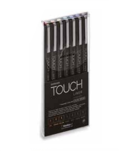 Set of 7 Colours 0.1 mm ShinHan TOUCH LINER BRUSH 