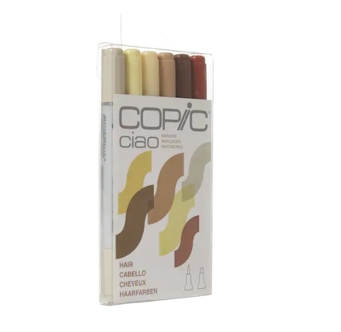 Copic Marker I6-Skin Ciao Markers, Skin, 6-Pack Skin Set of 6
